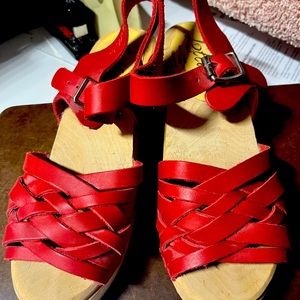 Lotta Red Sandals from Sweden